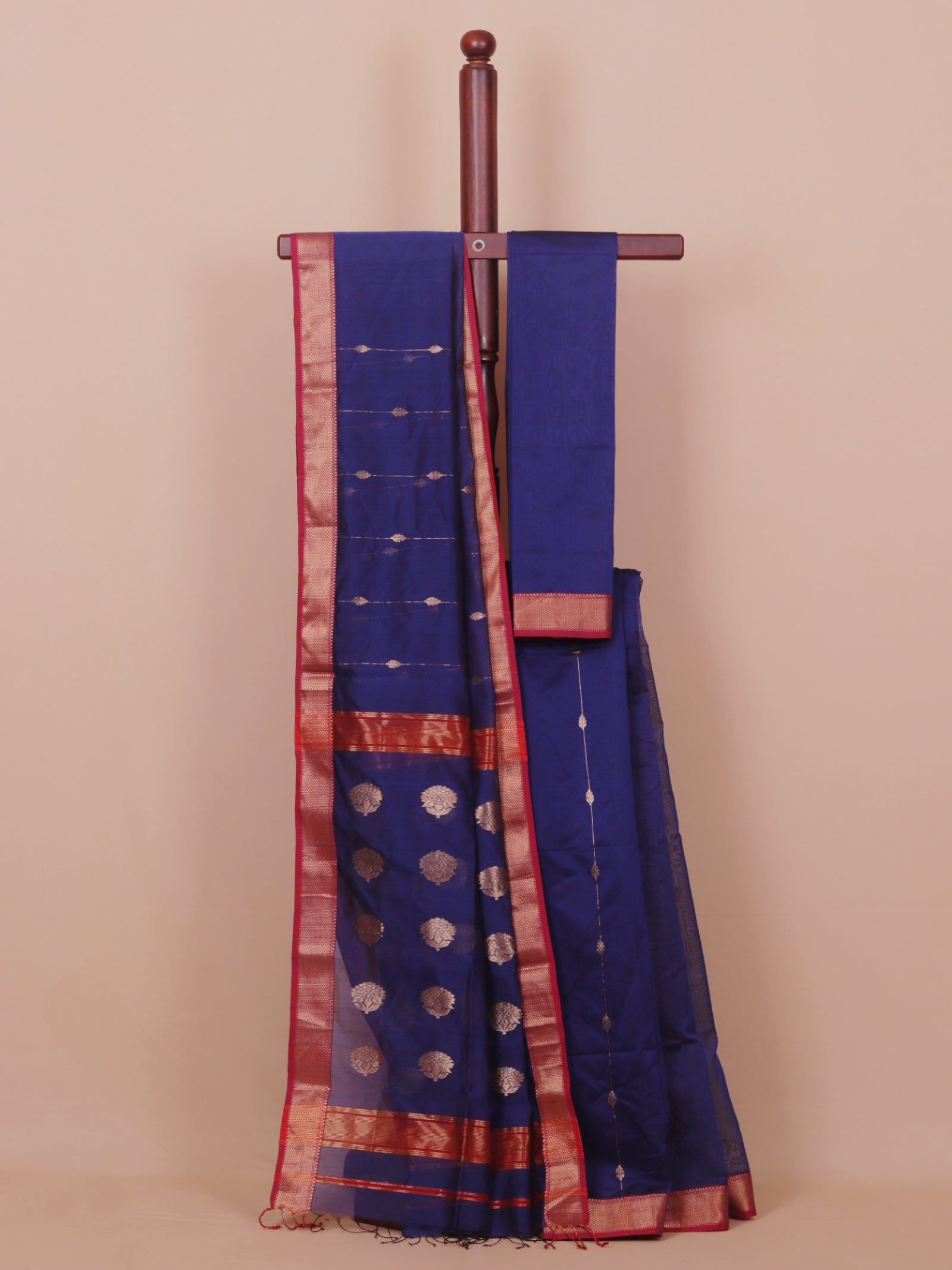 Navy blue premium maheshwari saree