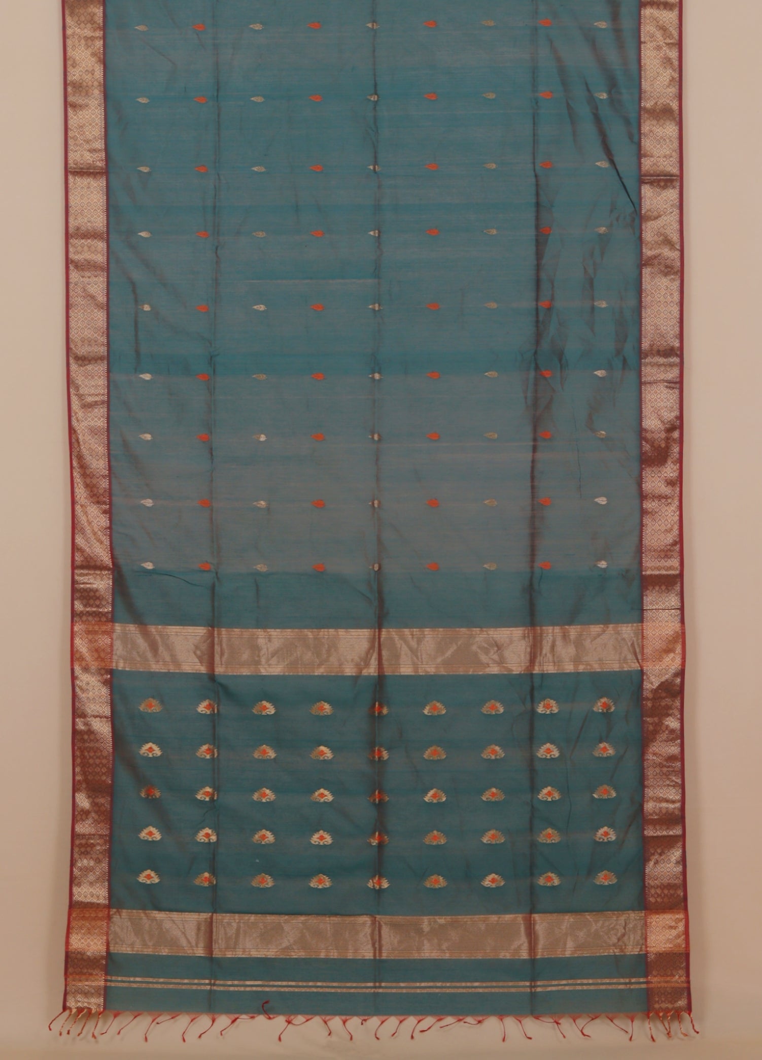 Emerald green premium maheshwari saree