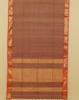 Brown zari checks premium maheshwari saree