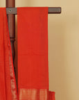 Rust zari checks premium maheshwari saree