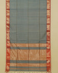 German blue zari checks premium maheshwari saree