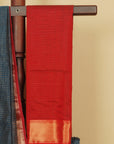 German blue zari checks premium maheshwari saree