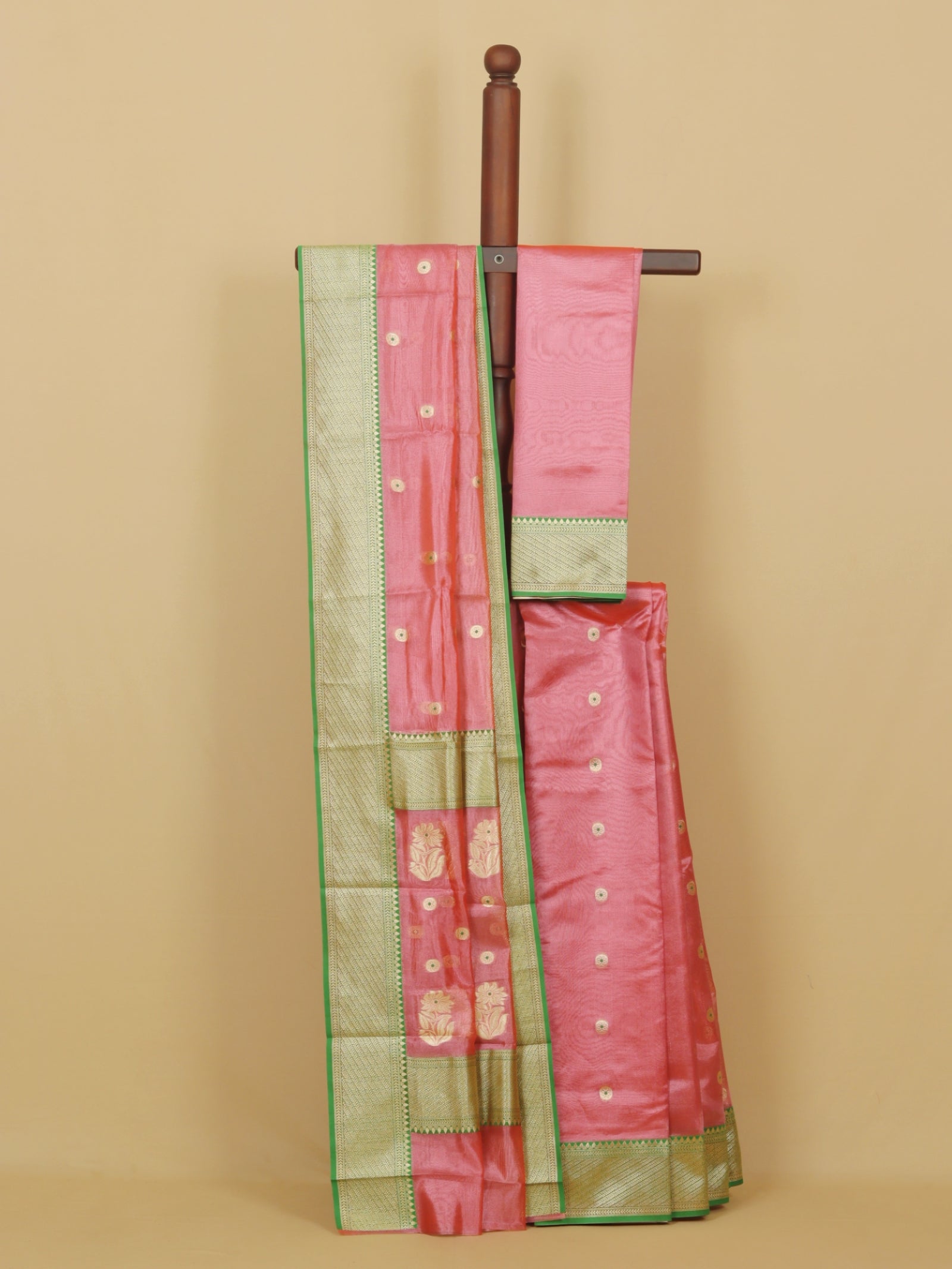 Abolish peach chanderi saree