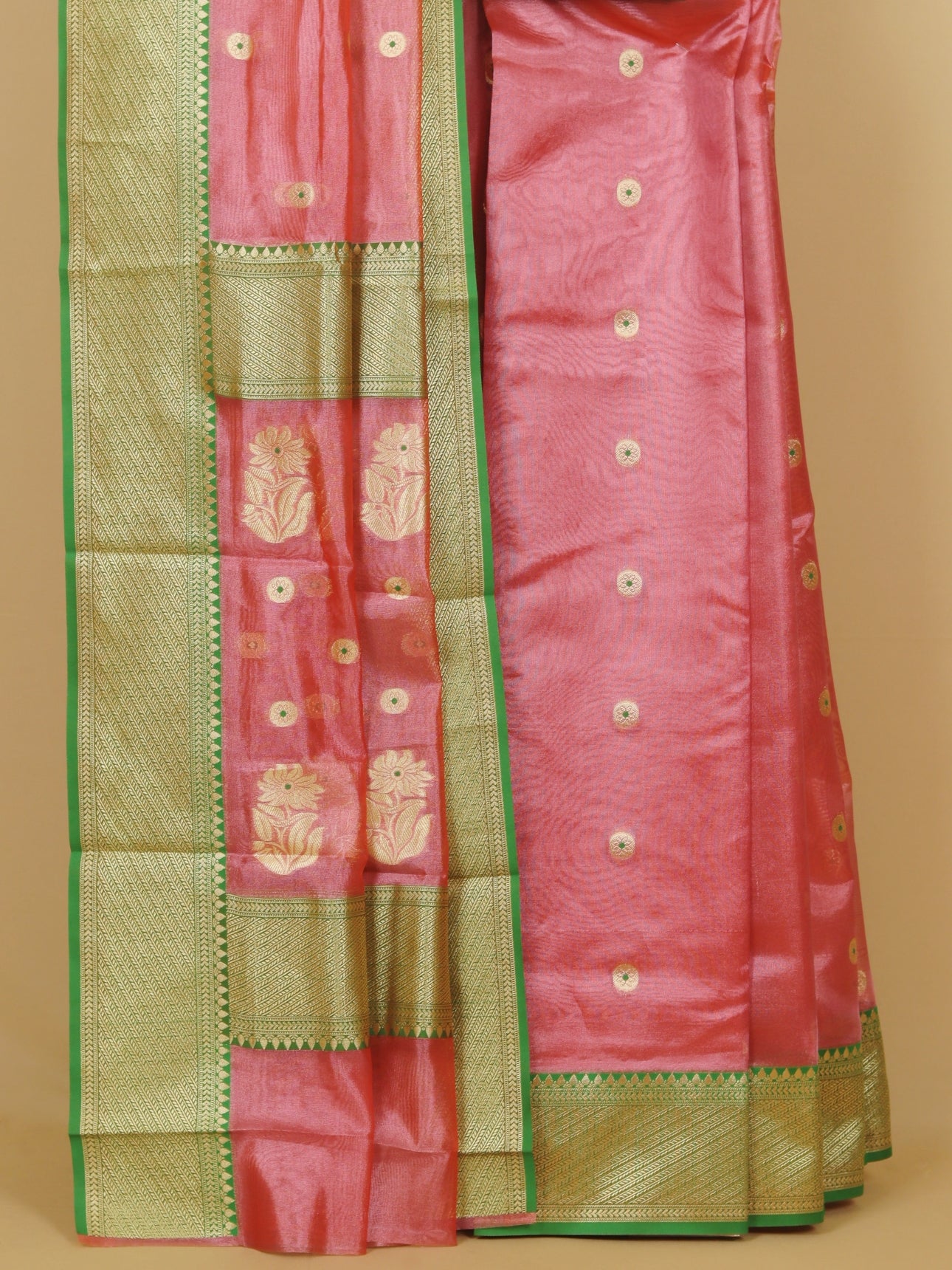 Abolish peach chanderi saree