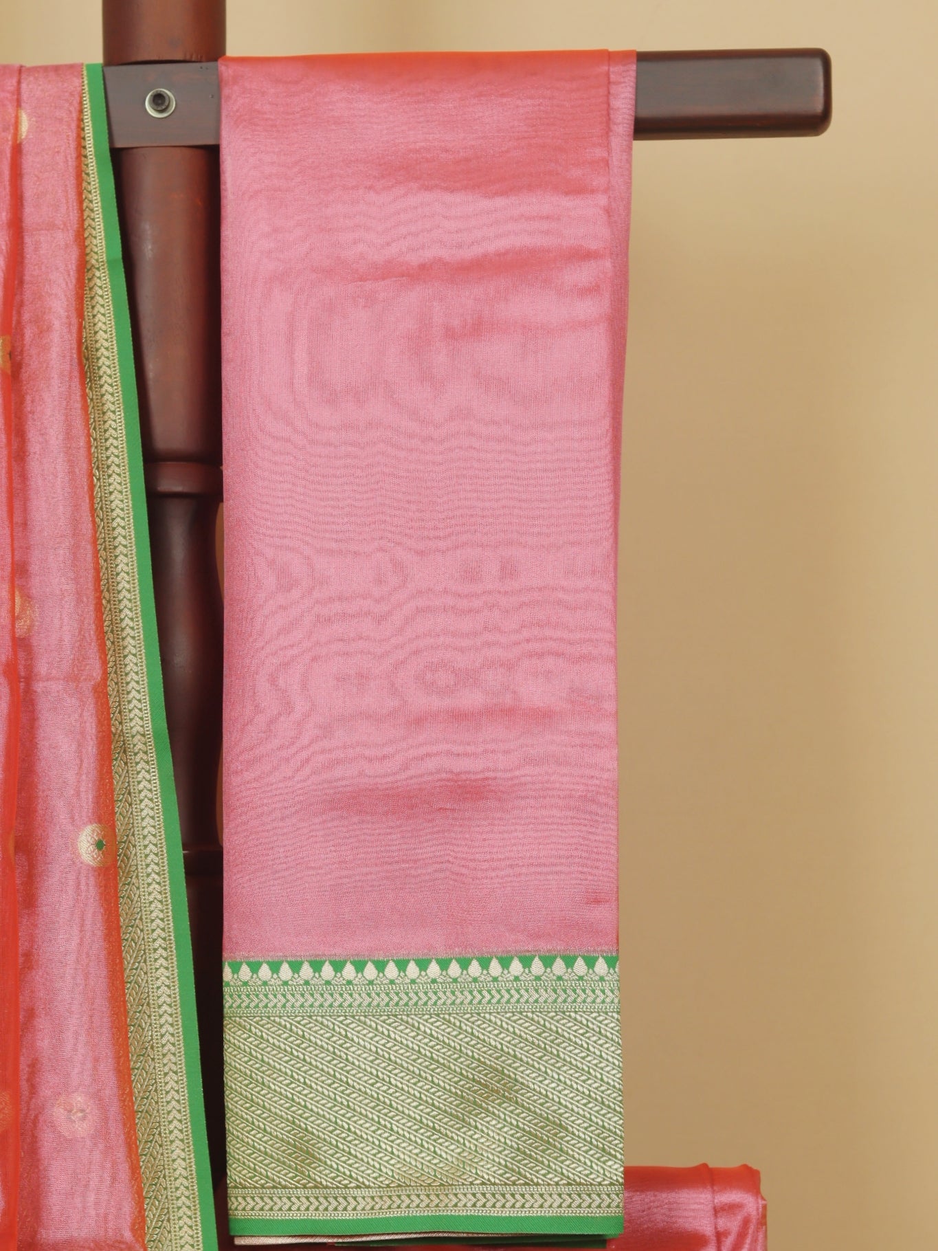 Abolish peach chanderi saree