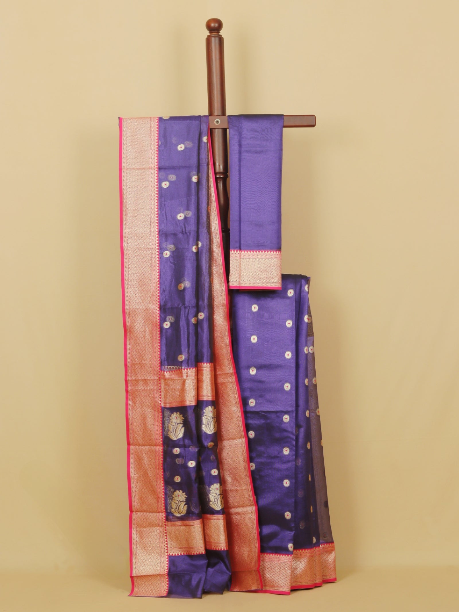 Purple chanderi saree