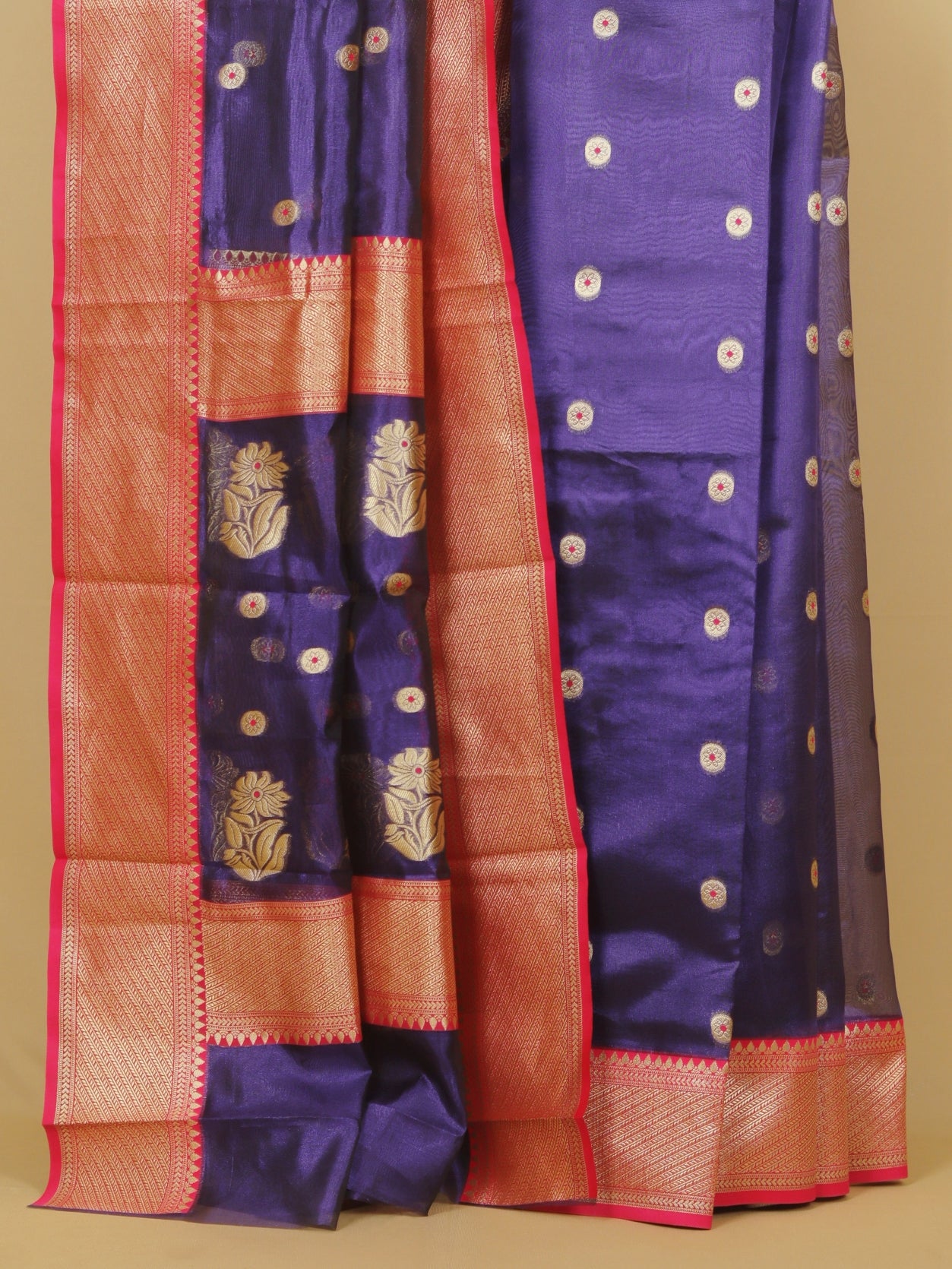 Purple chanderi saree