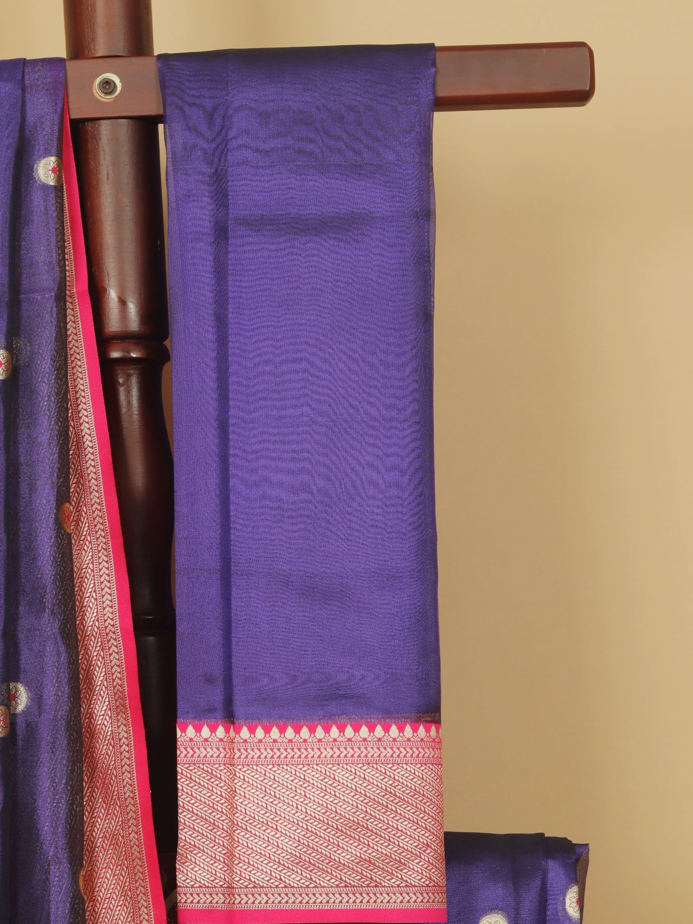 Purple chanderi saree