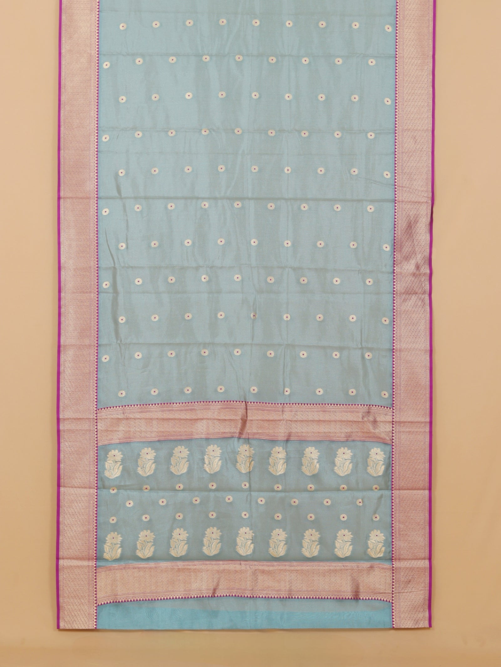 Tea blue chanderi saree