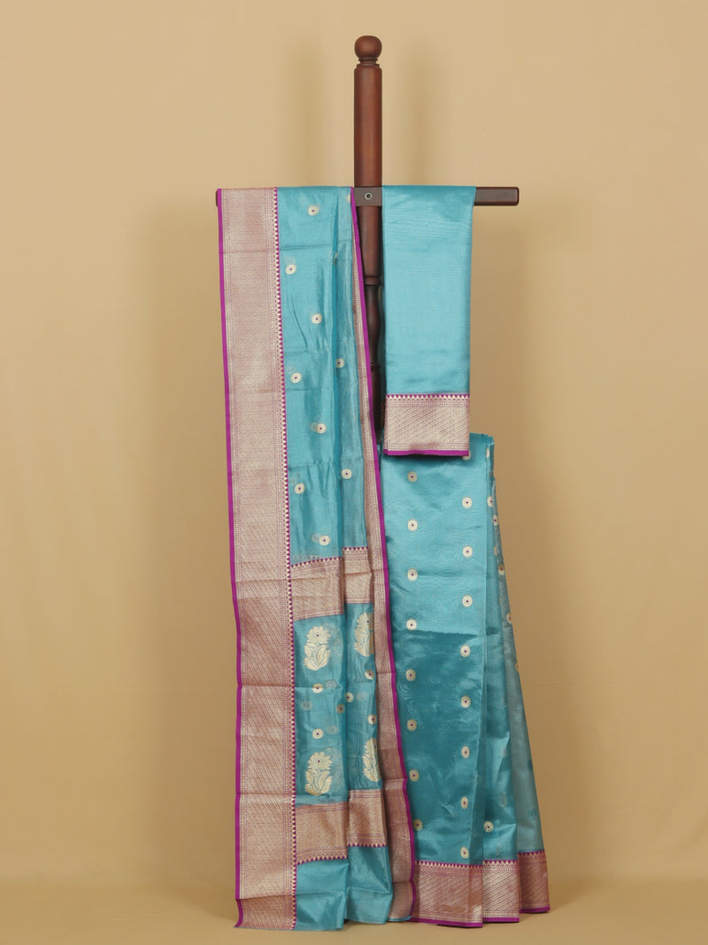 Tea blue chanderi saree