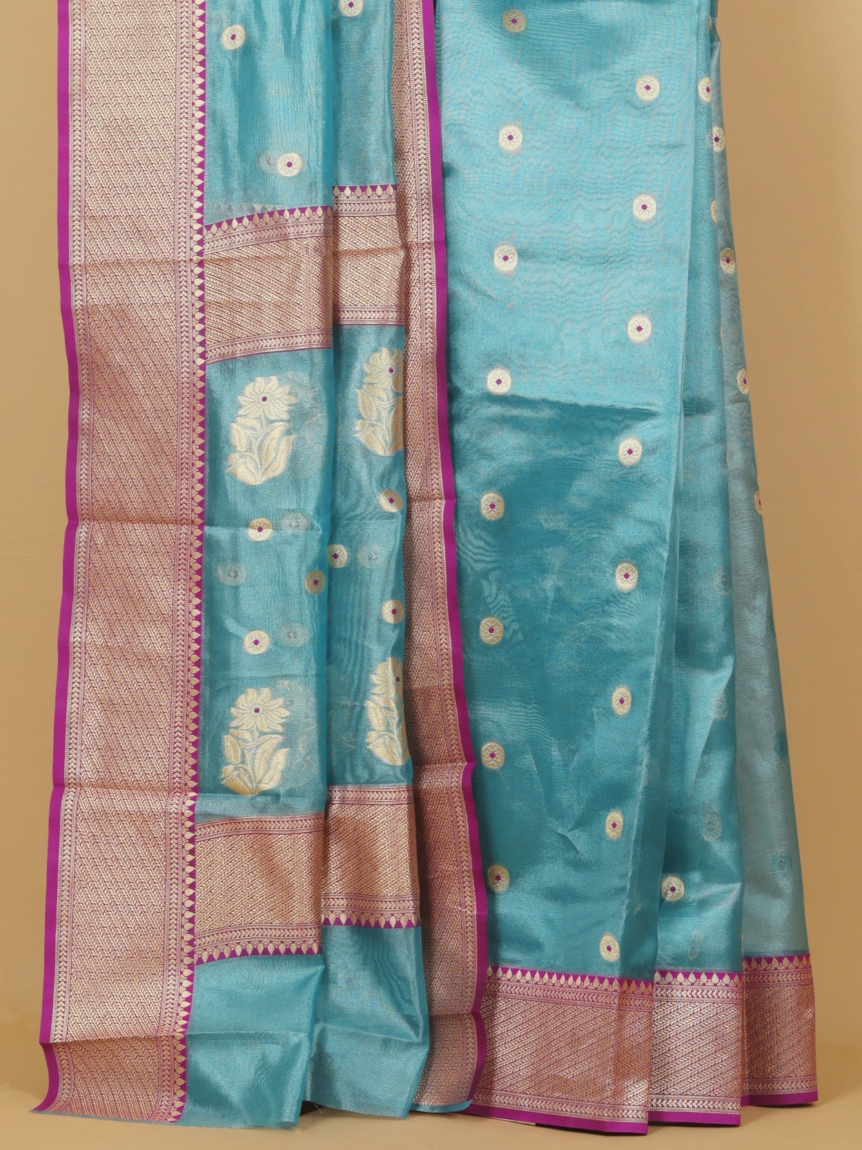 Tea blue chanderi saree