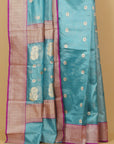 Tea blue chanderi saree
