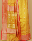 Muster yellow chanderi saree