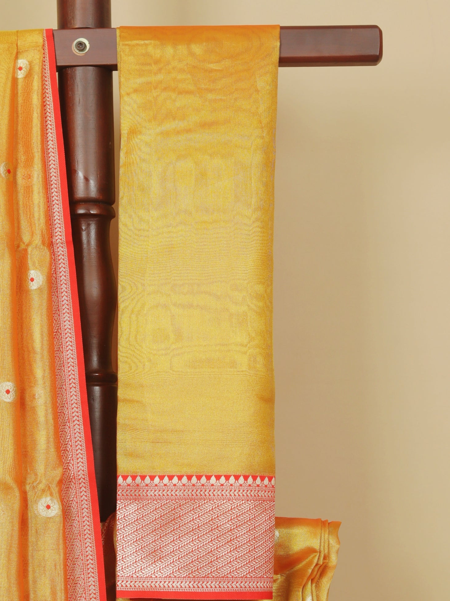 Muster yellow chanderi saree