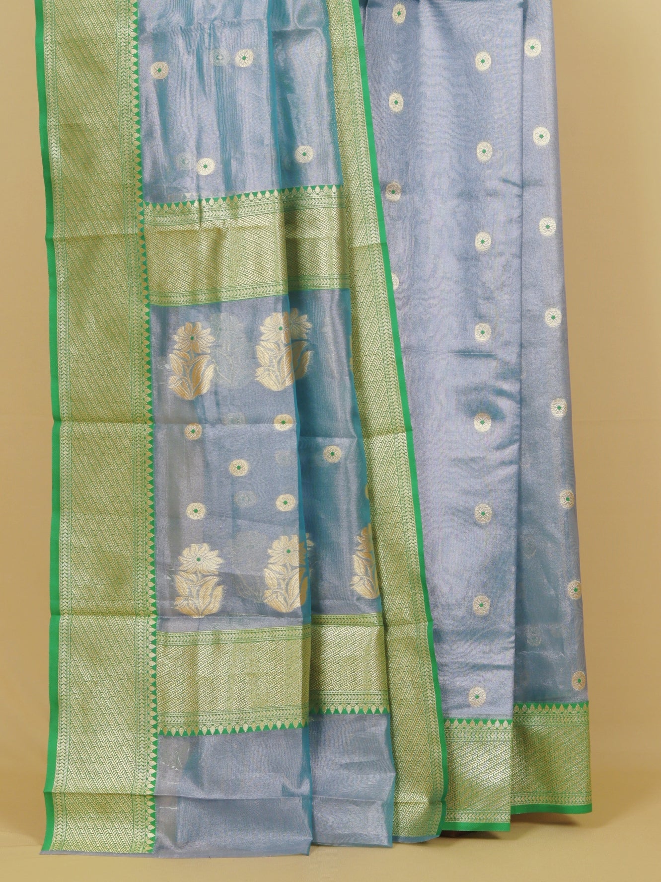 Lavander blue chanderi saree