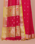 Rani pink maheshwari saree