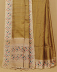Khakhi blended silk saree