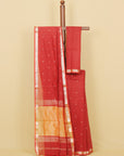 Maroon maheshwari saree