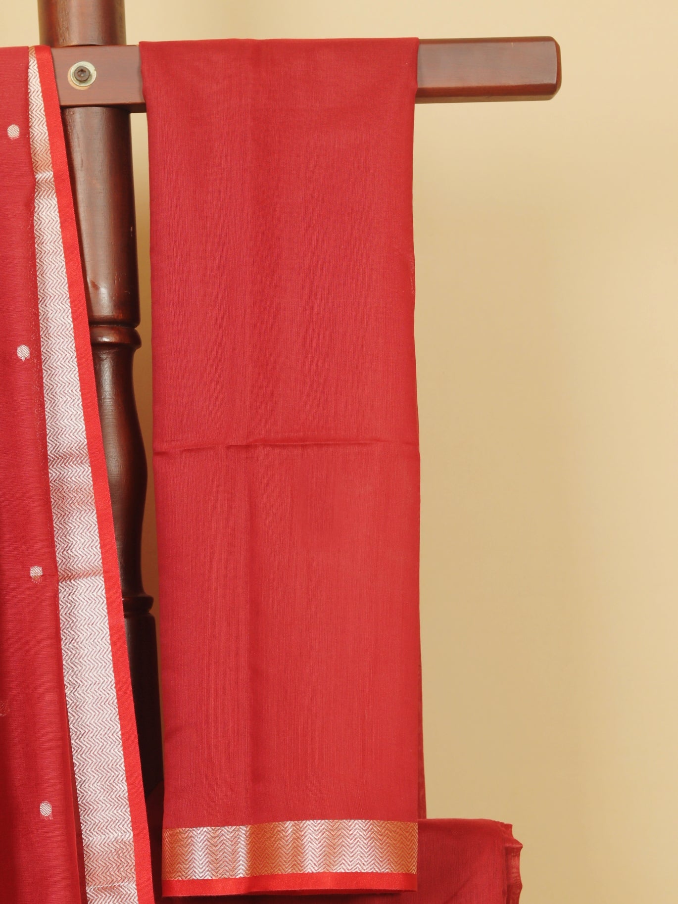Maroon maheshwari saree