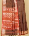 Brown maheshwari saree