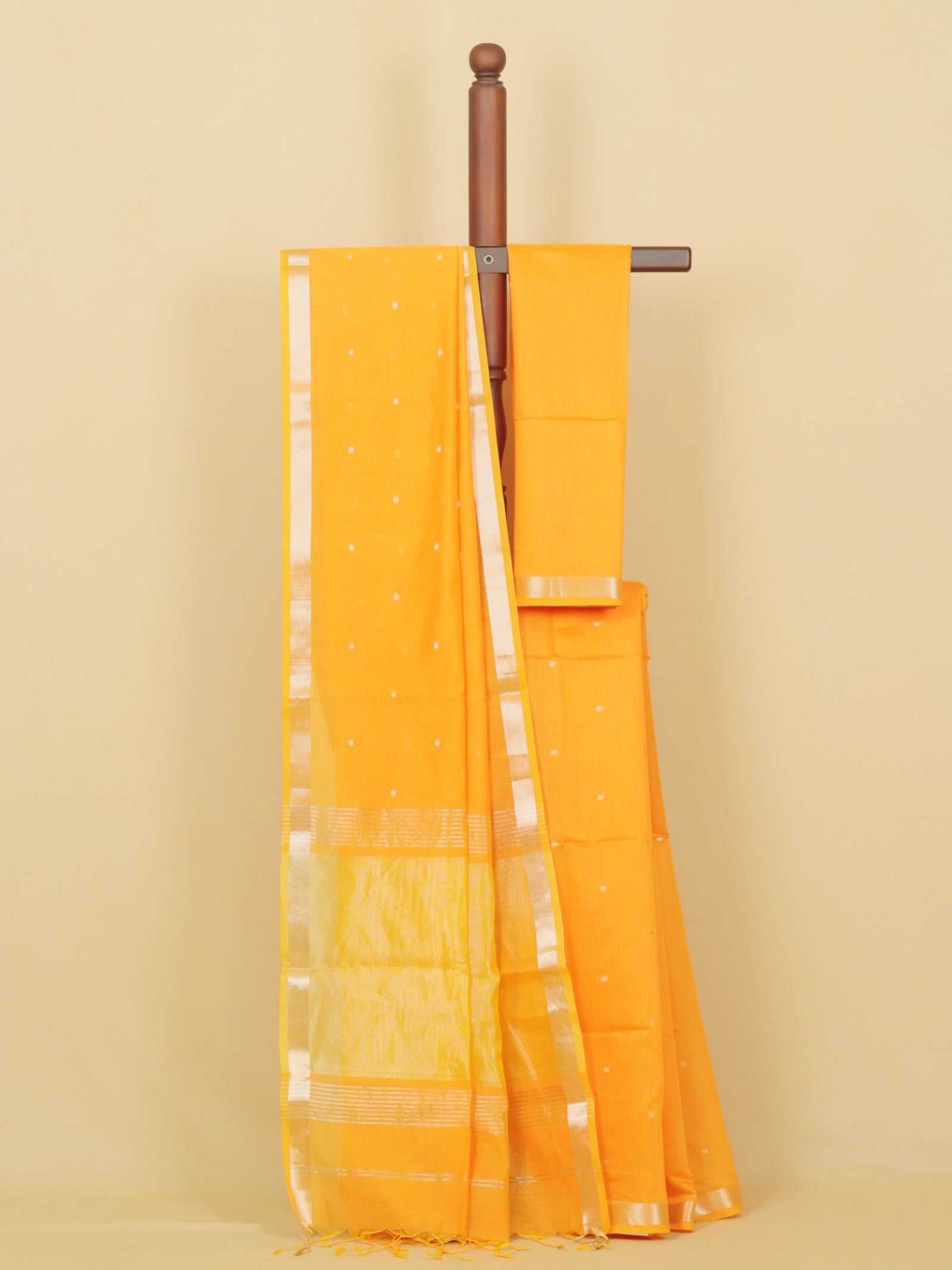 Mango yellow maheshwari saree