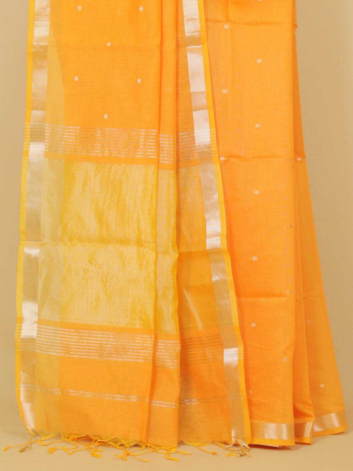Mango yellow maheshwari saree