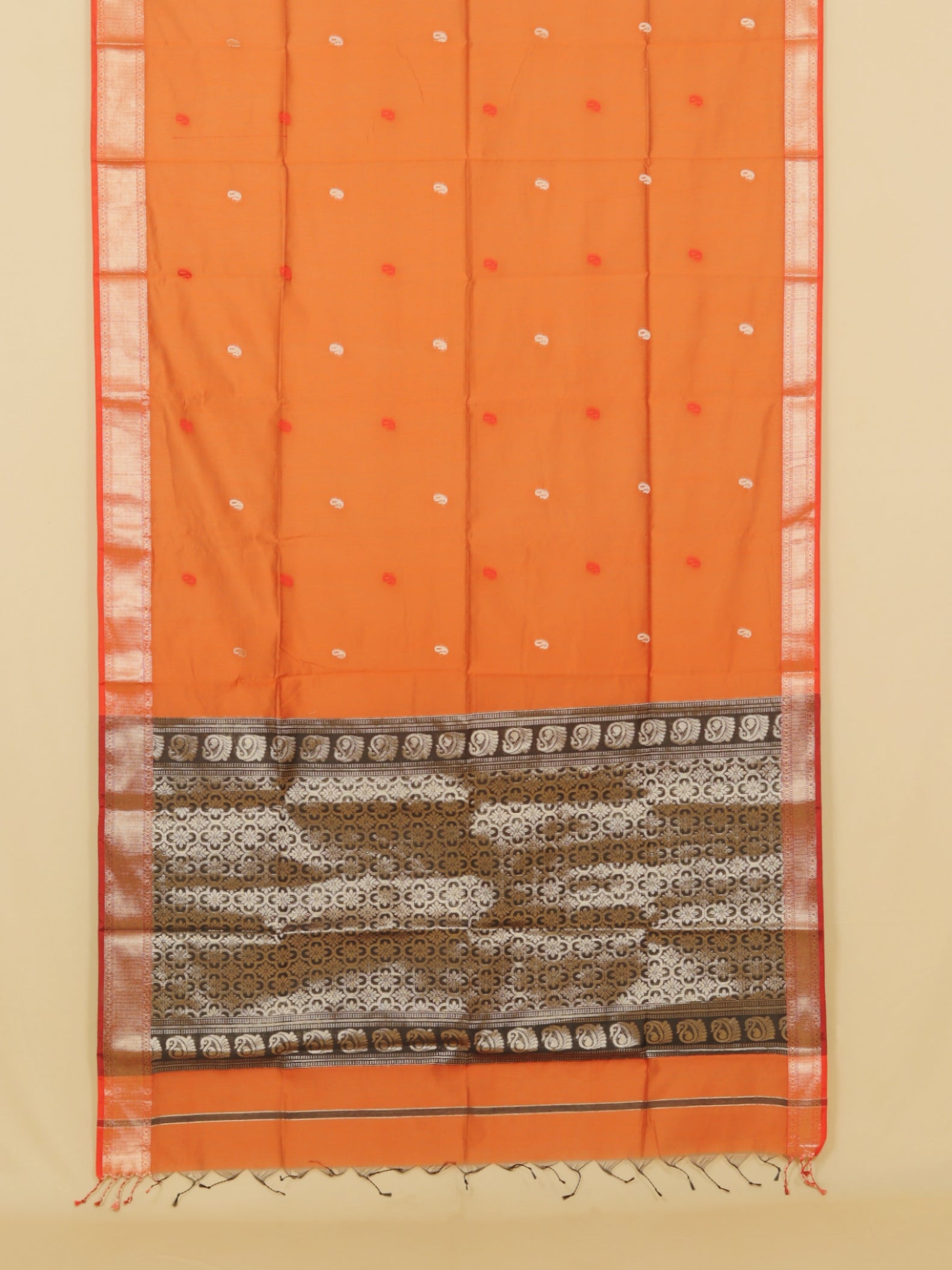 Rust maheshwari saree
