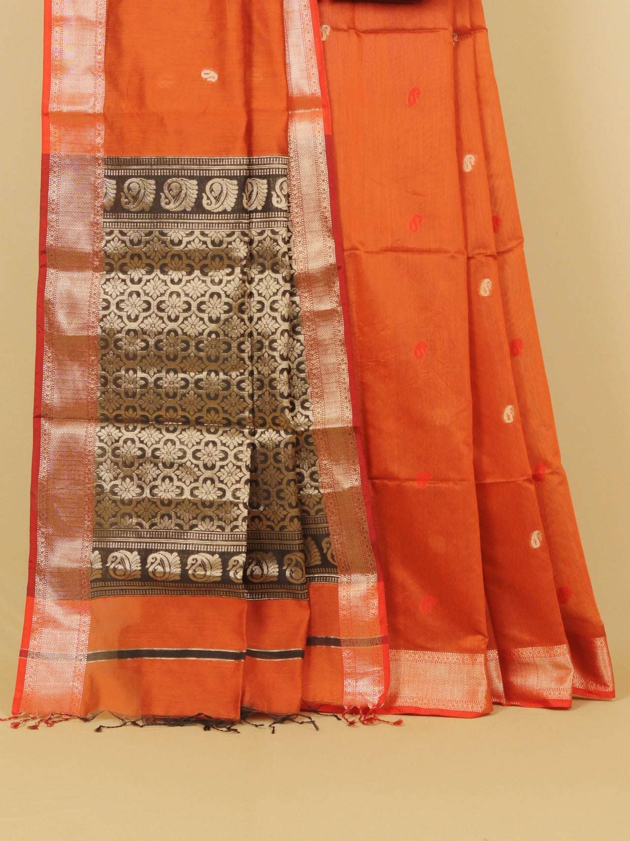 Rust maheshwari saree