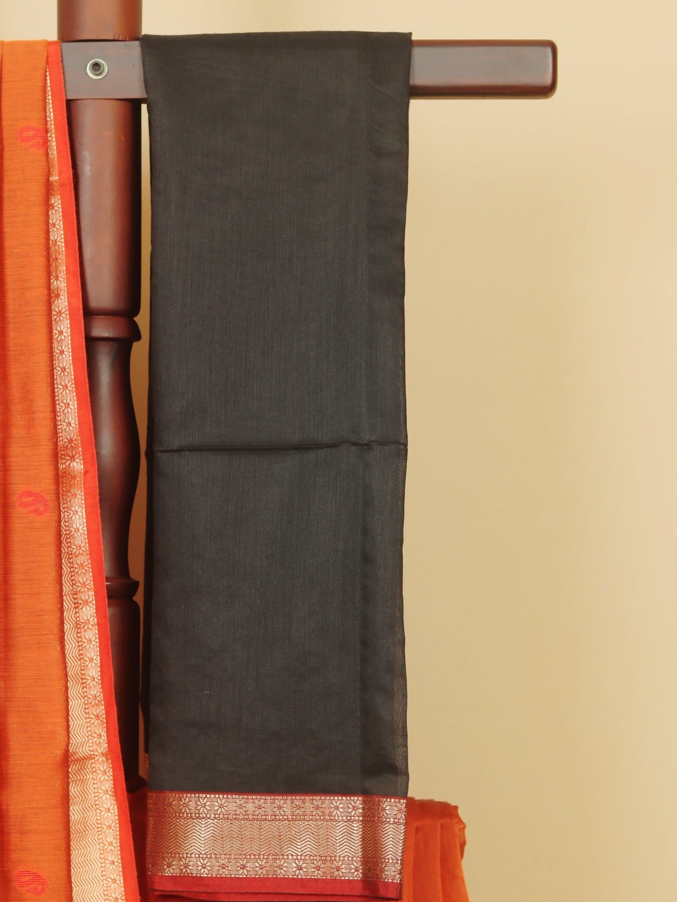 Rust maheshwari saree