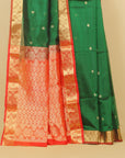 Green by red peshwai silk saree