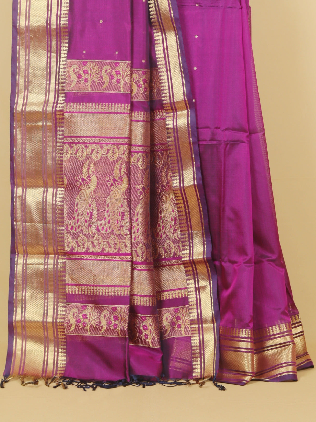 Majenta peshwai silk saree