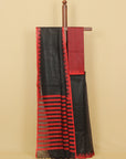 Black linen cotton saree