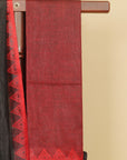 Black linen cotton saree