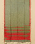 Mehendi green linen cotton saree