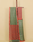 Mehendi green linen cotton saree