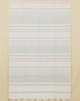 White by rust linen cotton saree