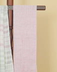 White by green linen cotton saree