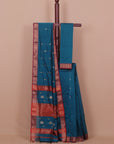 Emerald blue premium maheshwari saree