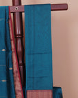 Emerald blue premium maheshwari saree