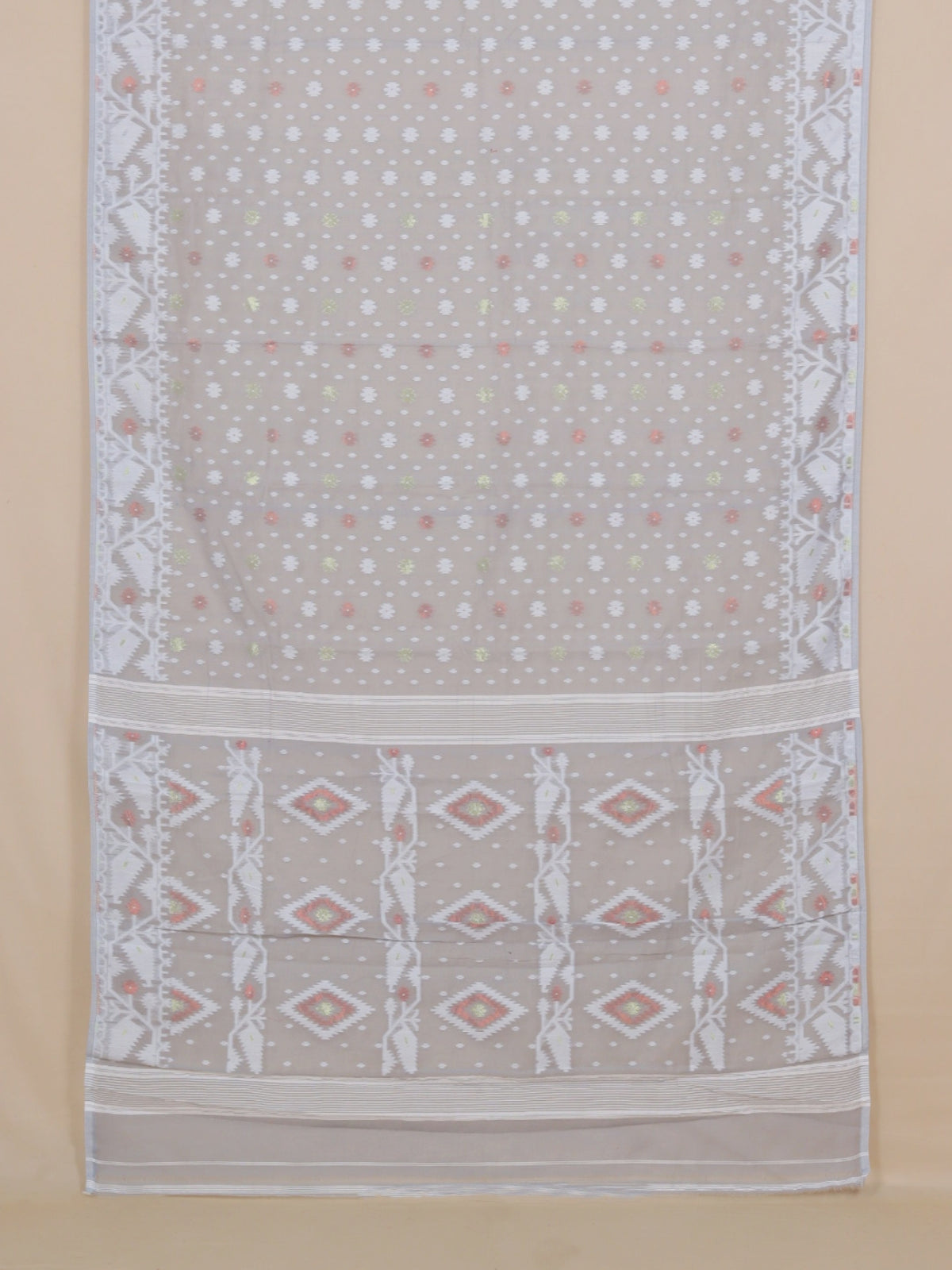 Light Grey Jamdani Cotton Saree