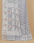 Light Grey Jamdani Cotton Saree