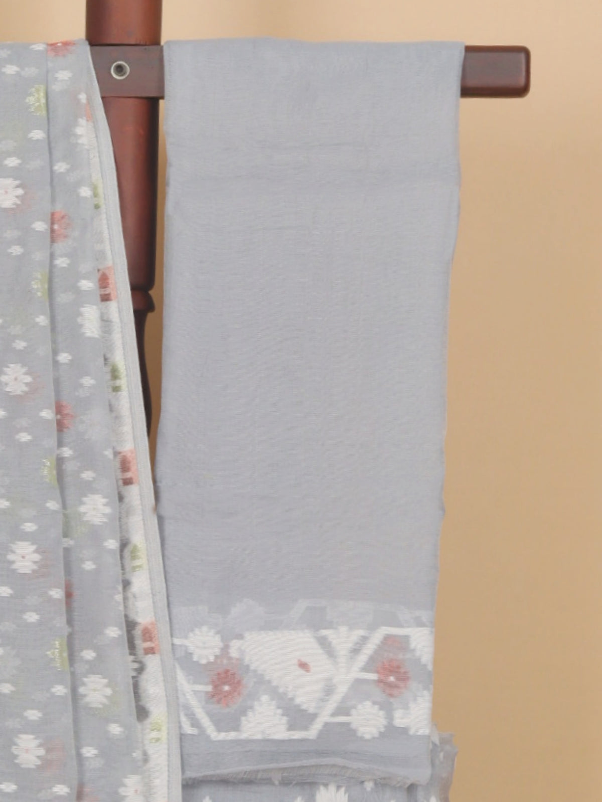 Light Grey Jamdani Cotton Saree