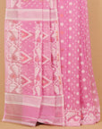 Pink Jamdani Cotton Saree