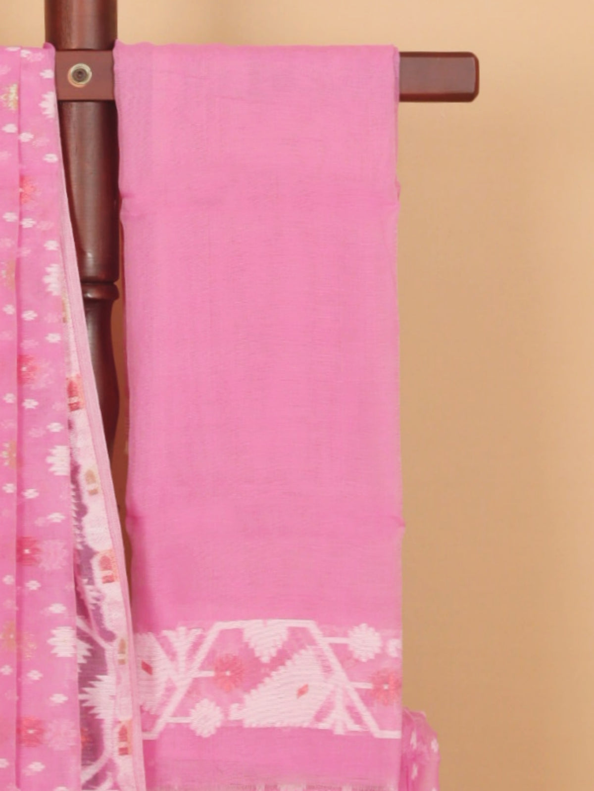 Pink Jamdani Cotton Saree