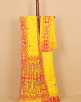 Lemon Yellow Jamdani Cotton Saree