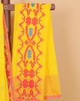 Lemon Yellow Jamdani Cotton Saree
