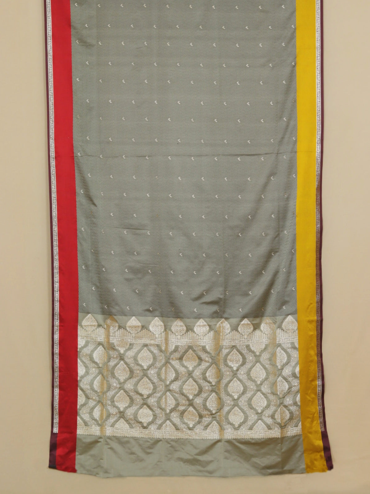 Chickoo Beige with Red Banarasi Mashru Silk Saree