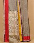 Chickoo Beige with Red Banarasi Mashru Silk Saree