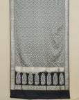 Black and Beige Patterned Resham Soft Banarasi Saree
