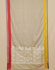Beige with Red Banarasi Mashru Silk Saree